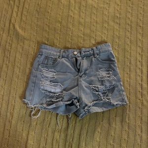 light wash jean shorts size S.